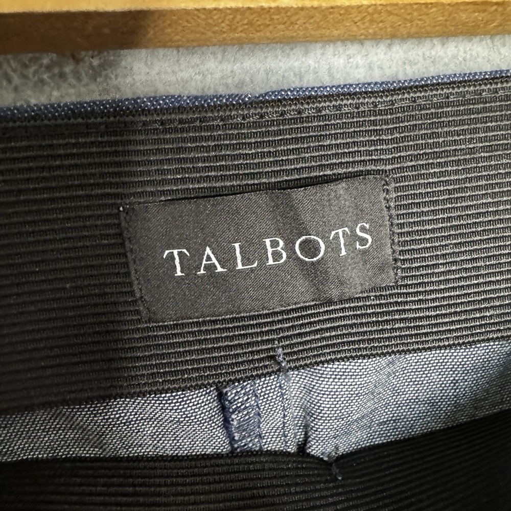 Talbots Portland Trouser Size 4P Blue Faux Denim Chambray Work Office Staple - Picture 2 of 6